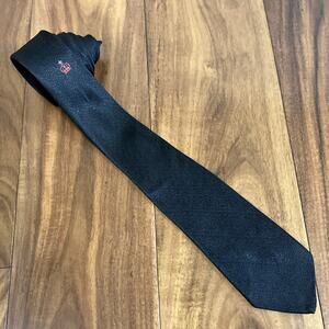 Vintage 1960s Black MCM Madmen Skinny Necktie Atomic Age 52X2.6" Crown Prom King